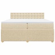 Боксспринг легло с матрак, кремаво, 200x200 см, плат