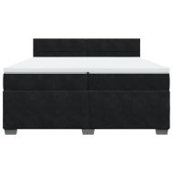 Боксспринг легло с матрак, черно, 200x200 см, кадифе