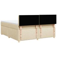 Боксспринг легло с матрак, кремава, 180x200 см, плат