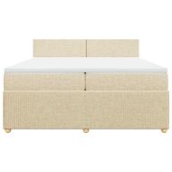 Боксспринг легло с матрак, кремаво, 200x200 см, плат