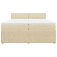 Боксспринг легло с матрак, кремаво, 200x200 см, плат