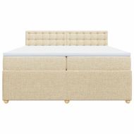 Боксспринг легло с матрак, кремаво, 200x200 см, плат