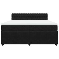 Боксспринг легло с матрак, черно, 200x200 см, кадифе