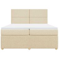 Боксспринг легло с матрак, кремаво, 200x200 см, плат