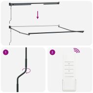 Сгъваем навес Жълт и оранжев 300 x 250 cm Полиестер, Метал