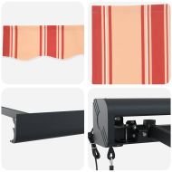 Сгъваем навес жълто и оранжево 300 x 250 cm Текстил и Метал