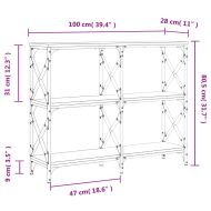 Конзолна маса, дъб сонома, 100x28x80,5 см, инженерно дърво