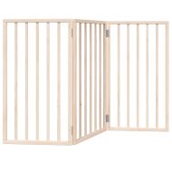 Сгъваема порта за кучета, 3 панела, 150 см, тополово дърво