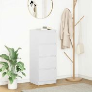 Сайдборд, бял, 37,5x35x99 см, инженерно дърво