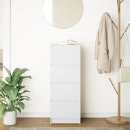 Сайдборд, бял, 37,5x35x99 см, инженерно дърво