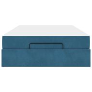Рамка за легло с матрак Синьо 140 x 190 cm Кадифе