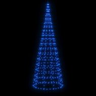 Коледна светеща елха на флагщок 550 LED синьо 300 см