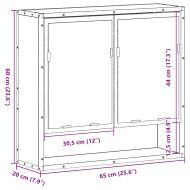 Огледален шкаф за баня Сив Сонома Инженерна дървесина