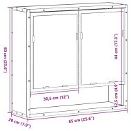 Огледален шкаф за баня опушен дъб инженерна дървесина