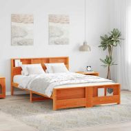 Рамка за легло с таблото Кафяво с восъчно покритие 160 x 200 cm