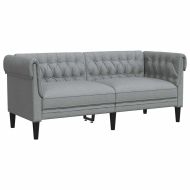 Диван Chesterfield Светлосиво 182.5 x 74.5 x 74.5 см текстил