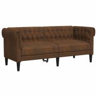 Диван Chesterfield с възглавница Кафяво 182.5 x 74.5 x 74.5 см