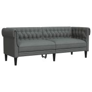Диван Chesterfield Друг Тъмносив 201.5 x 74.5 x 74.5 см текстил