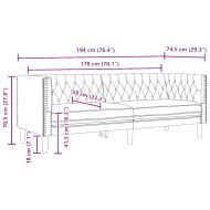 Диван Chesterfield Черно 194 x 74.5 x 70.5 см Изкуствена кожа