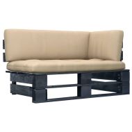 Градинска палетен ъглов диван черен импрегнирано борово дърво