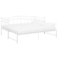 Рамка за легло, разтегателен диван, бяла, метал, 90x200 см