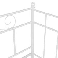 Рамка за легло, разтегателен диван, бяла, метал, 90x200 см