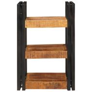 Нощно шкафче Кафяв и черен Солидно мангово дърво