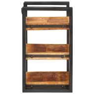 Нощно шкафче 2 pcs Кафяв и черен Солидно мангово дърво