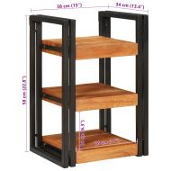 Нощно шкафче Кафяв и черен 38 x 33 x 58 см Солидно дърво акация