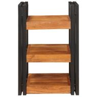 Нощно шкафче 2 pcs Кафяв и черен Солидно дърво акация