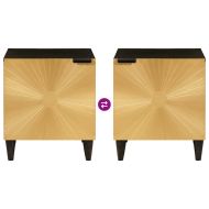Нощен шкаф 2 pcs Черен и златен 40 x 33,5 x 46 см