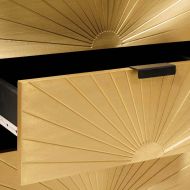 Нощно шкафче с чекмедже Черен и златен 50 x 33 x 60 см