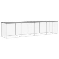 Клетка за пилета с покрив светлосива 403x98x90 см стомана