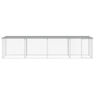 Клетка за пилета с покрив светлосива 403x98x90 см стомана