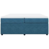 Боксспринг легло с матрак, тъмносиньо, 200x200 см, кадифе