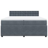 Боксспринг легло с матрак, тъмносиво, 200x200 см, кадифе