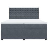 Боксспринг легло с матрак, тъмносиво, 200x200 см, кадифе