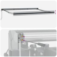 Сгъваем навес жълто и оранжево 500 × 300 cm Плат, метал