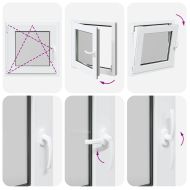 Прозорец за мазе "RISOR" 50x50 см, накланящ се и завъртащ се, DIN ляв, бял