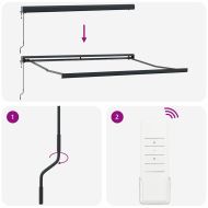 Сгъваем навес Червен и черен 350 x 250 cm Текстил и Метал