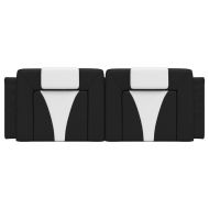 Мека табла за легло Viana, черна и бяла, 152 см, изкуствена кожа