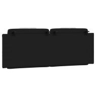 Мека табла за легло Viana, черна и бяла, 152 см, изкуствена кожа