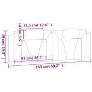 Мека табла за легло Viana, черна и бяла, 152 см, изкуствена кожа