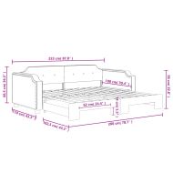 Канапе с изтеглящо разтегателно легло черно 100x200 см плат