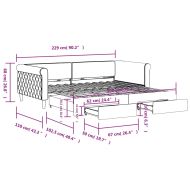 Канапе с изтеглящо легло и чекмеджета черно 100x200 см кадифе