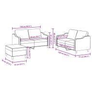 Комплект дивани от 3 части с възглавници, кремав, плат