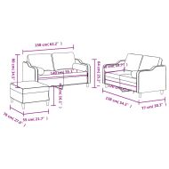 Комплект дивани 3 части с възглавници кремав текстил