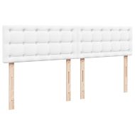 Боксспринг легло с матрак, бяло, 200x200 см, изкуствена кожа