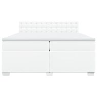 Боксспринг легло с матрак, бяло, 200x200 см, изкуствена кожа