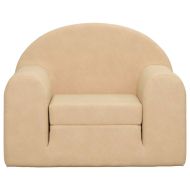 Детски диван-легло кремав мек плюш